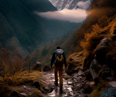 Ruta de senderismo  en la montaña